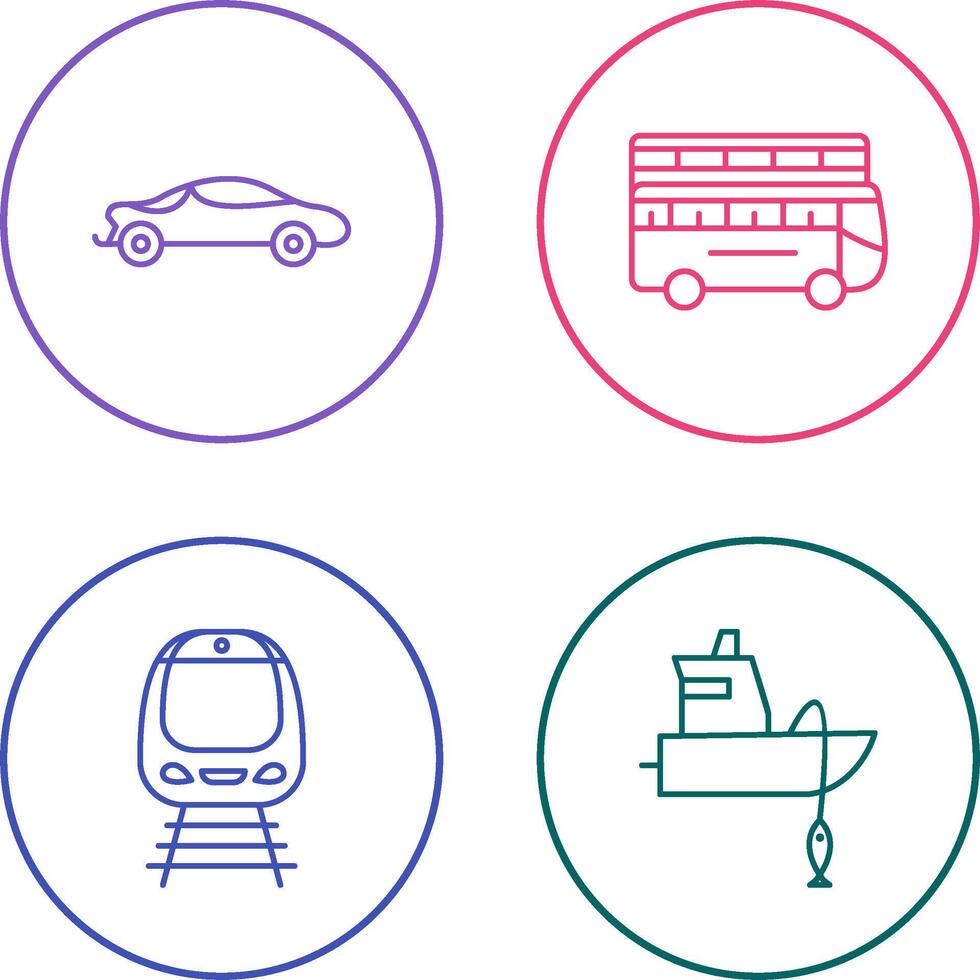 Sports Car and Double Icon vector