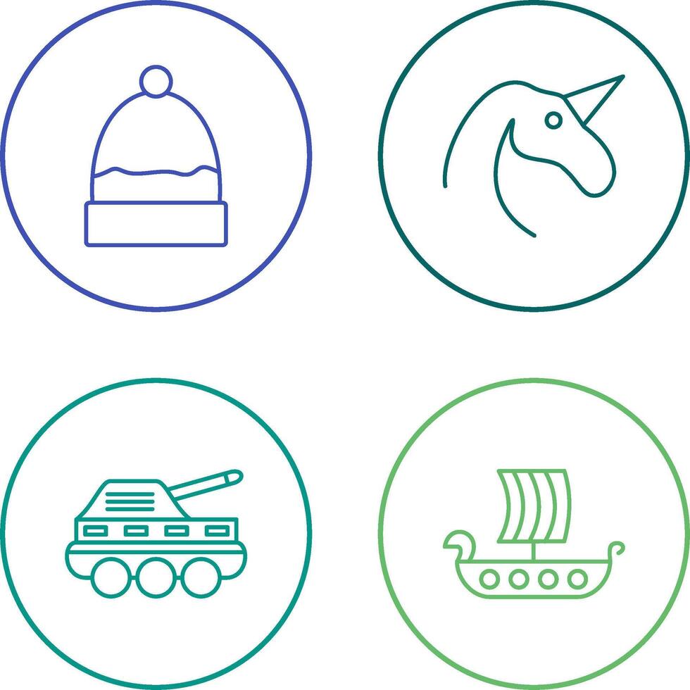 Warm Cap and Unicorn Icon vector