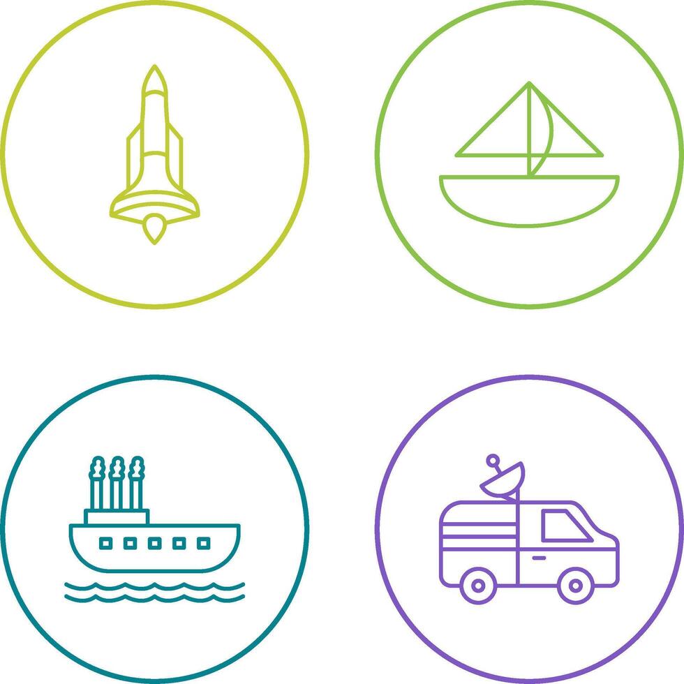 Rocket and Small Yacht Icon vector