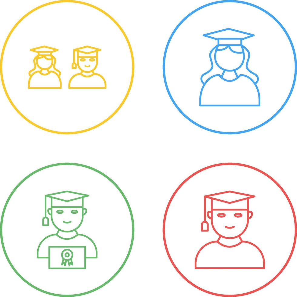 Graduates and Female Graduate Icon vector