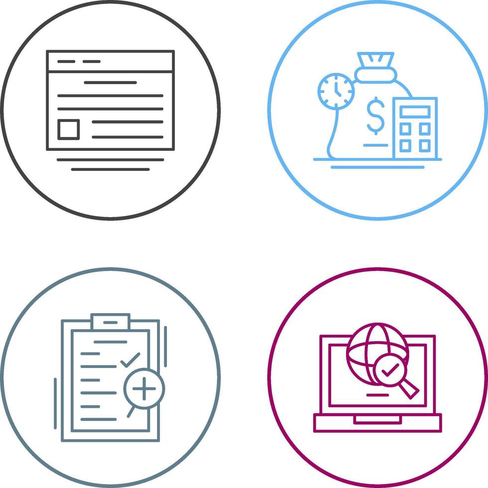 Website and Expense Icon vector