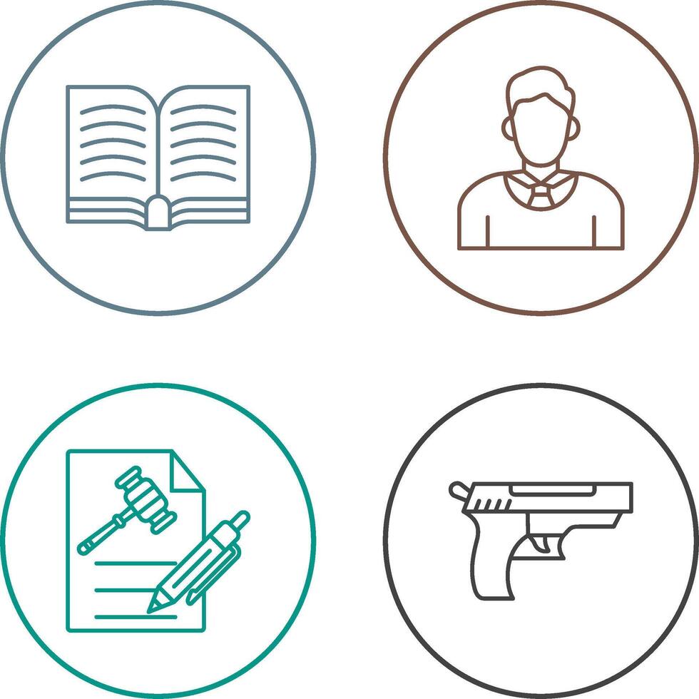 Book and Judge Icon vector