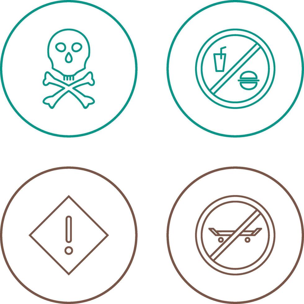 death sign and no foods or drink Icon vector