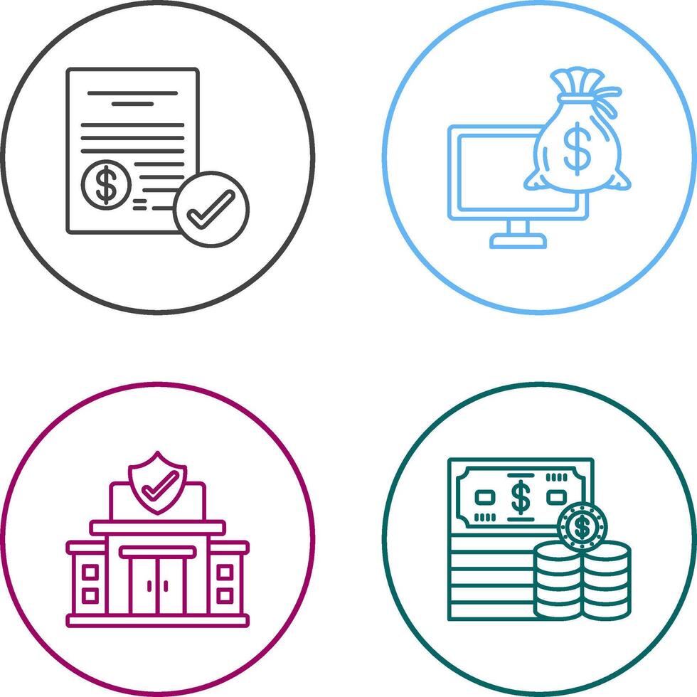 Paid and Online Loan Icon vector