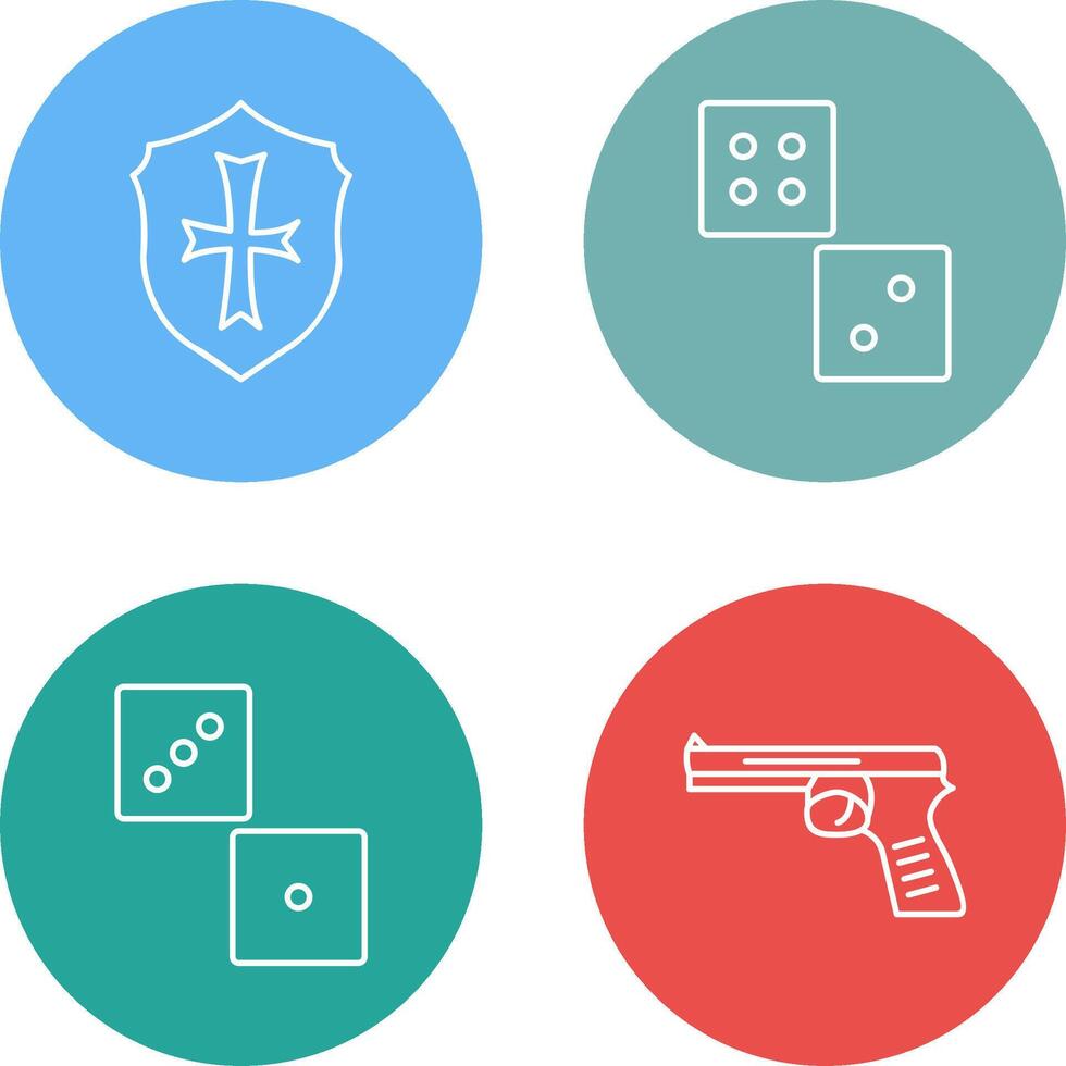 Dice and Shield Icon vector