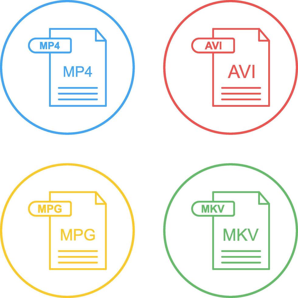 MP4 and AVI Icon vector