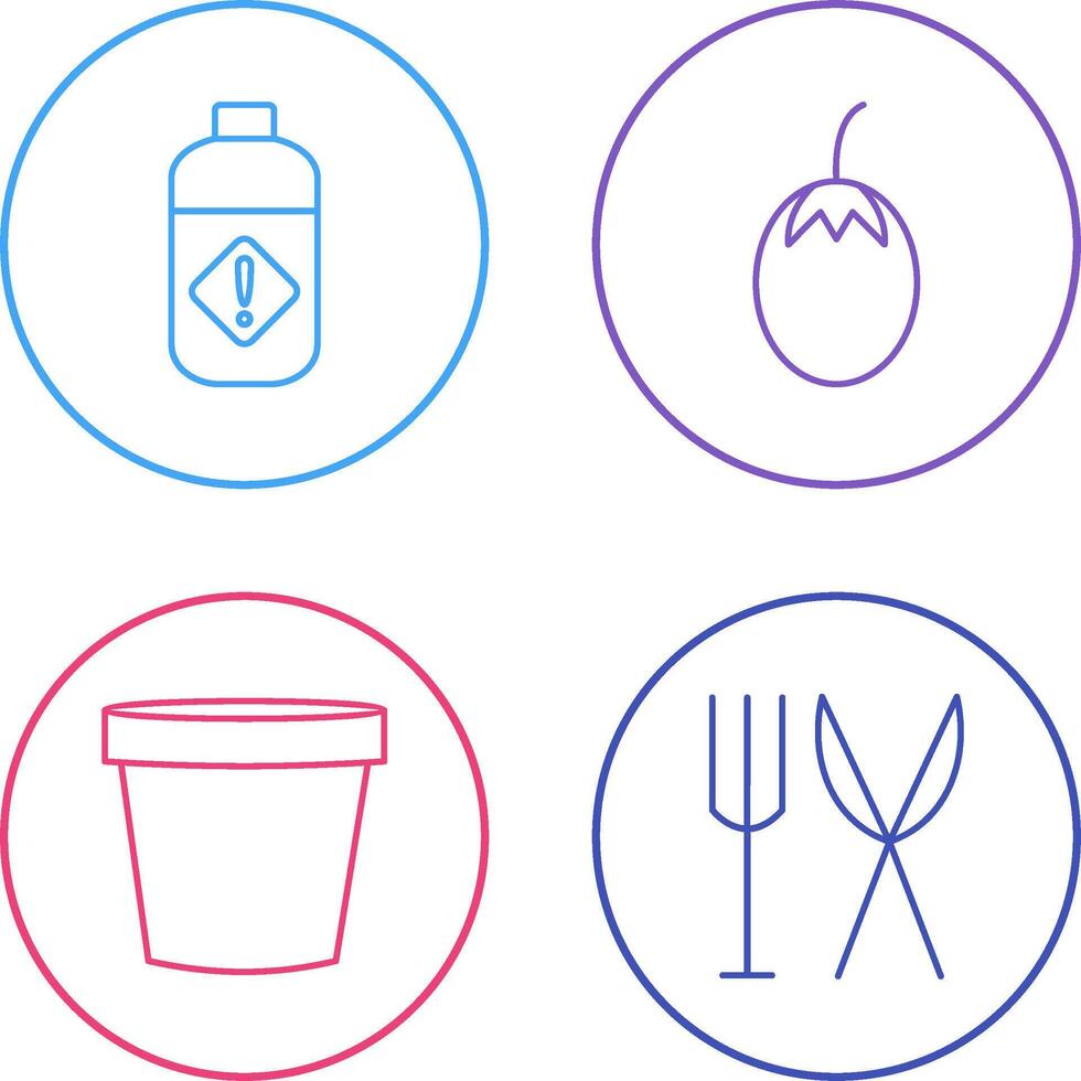 Vegetable plant and Pesticide Icon vector