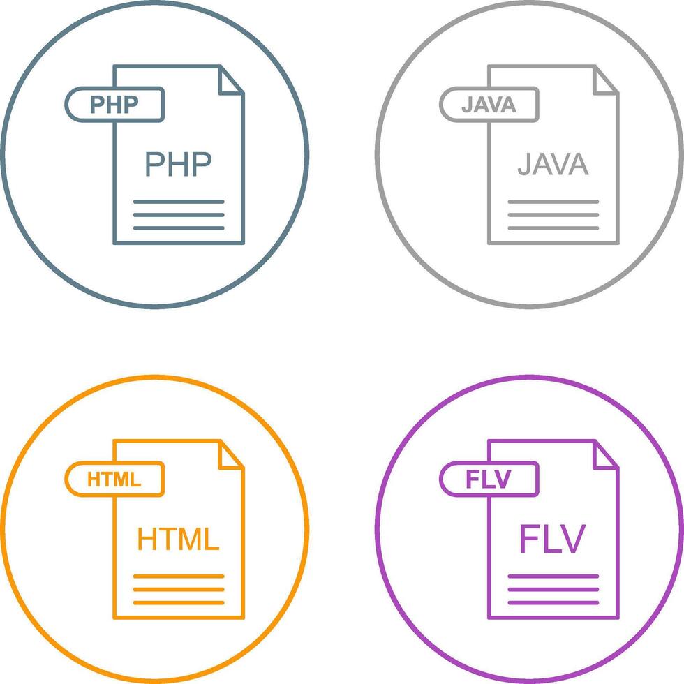 PHP and Java Icon vector