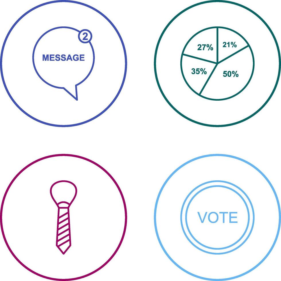 Message Bubbles and Pie Chart Icon vector