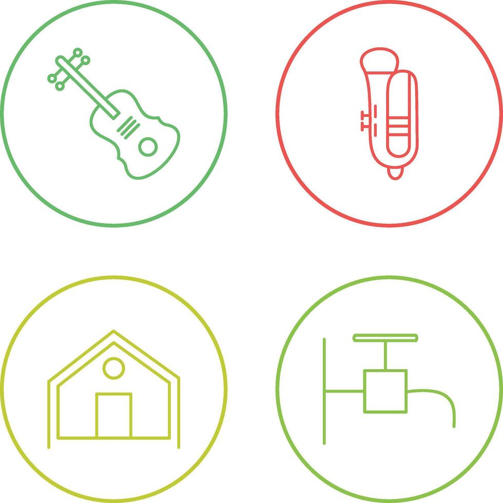 Violin and Tuba Icon vector