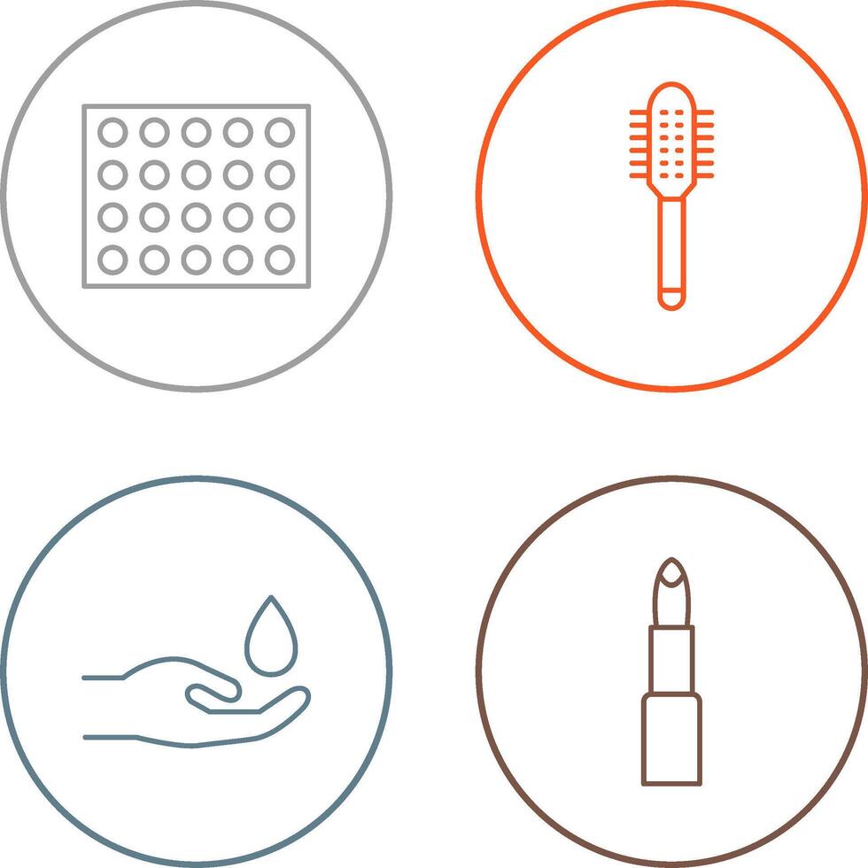Colored Palette and Comb Icon vector