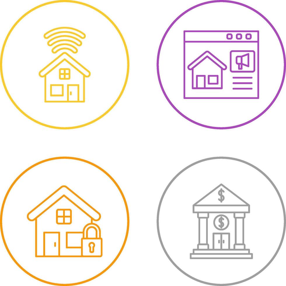 Smart house and Marketing Icon vector