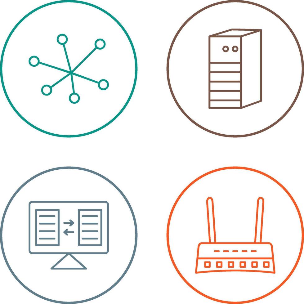 Internet and Server Network Icon vector