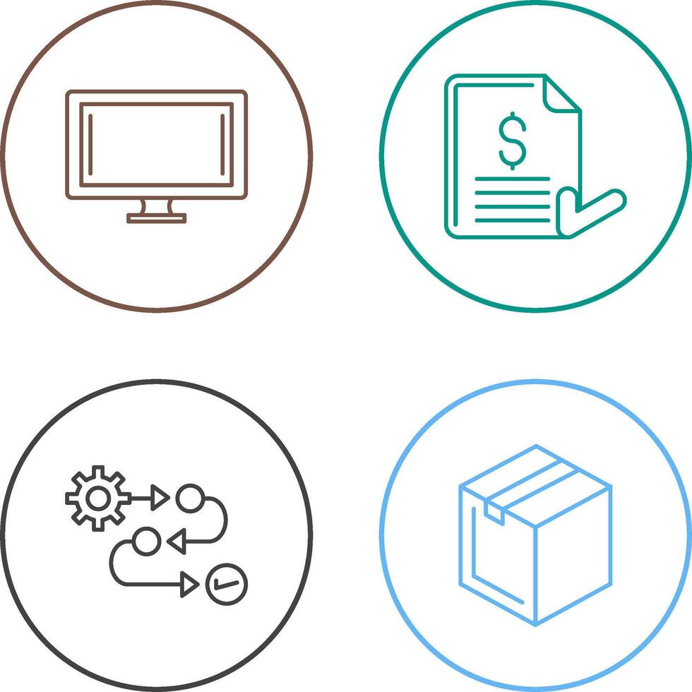 Monitor and Invoice Icon vector