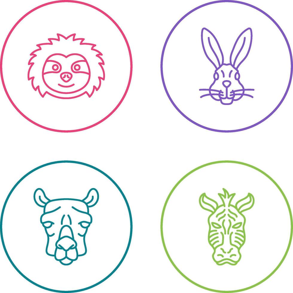 Sloth and Rabbit Icon vector