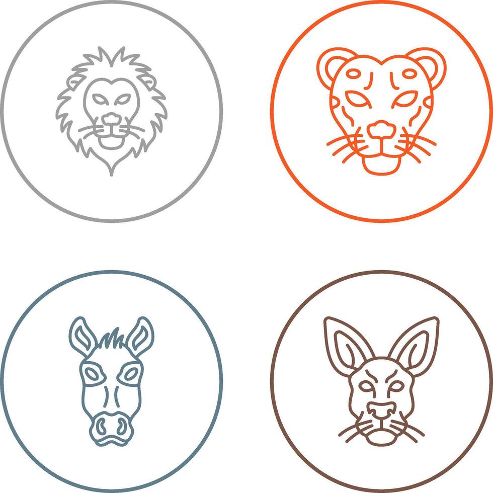 Lion and Cheetah Icon vector