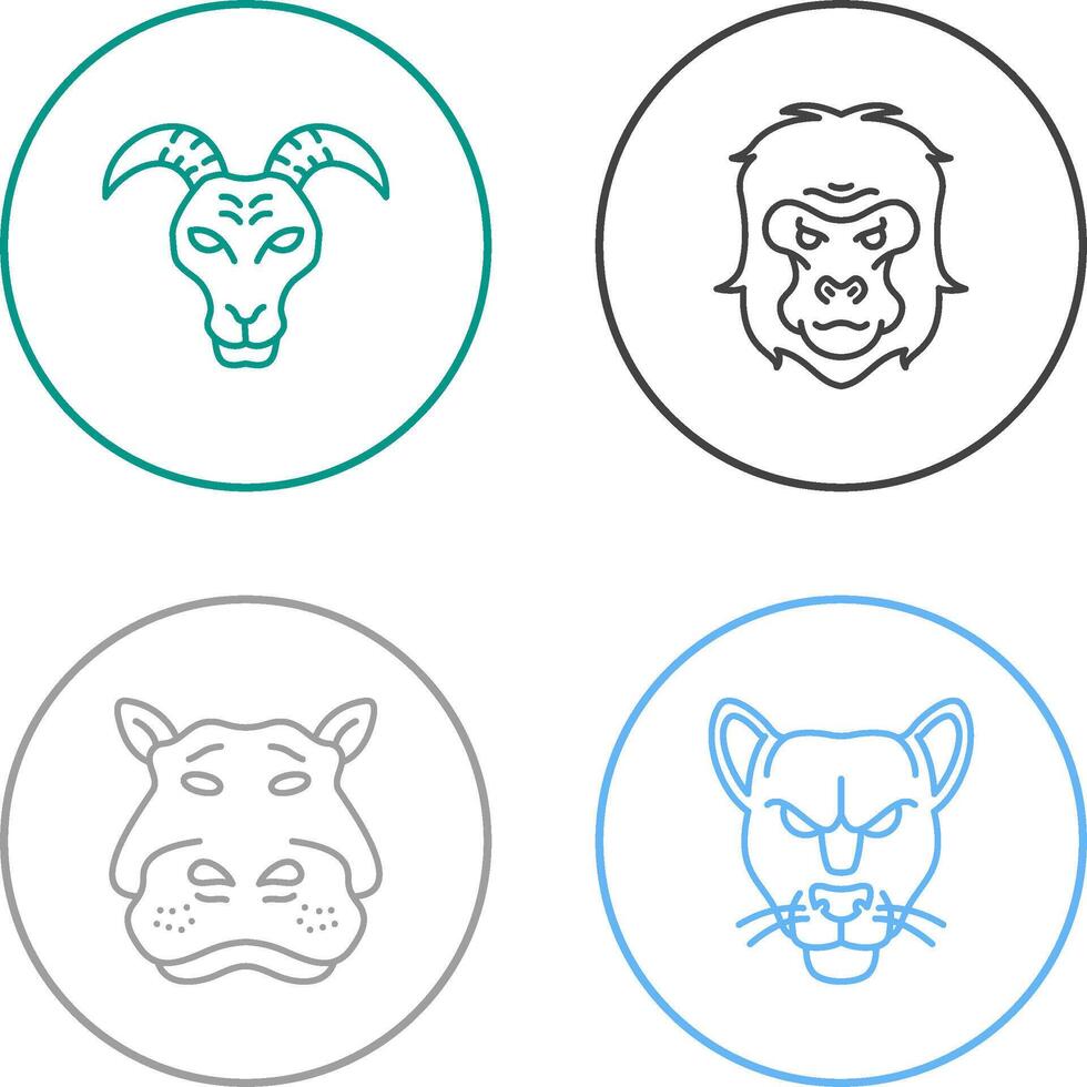 Goat and Gorilla Icon vector