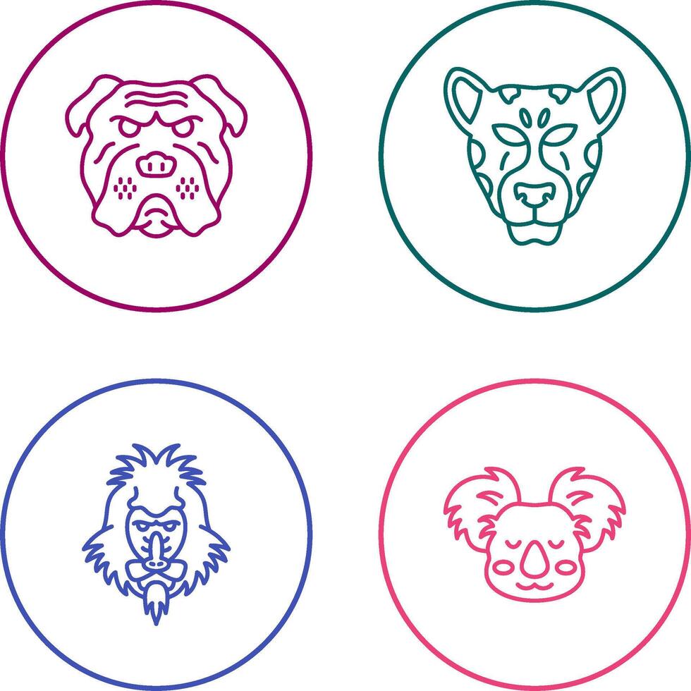 Bulldog and leopard Icon vector