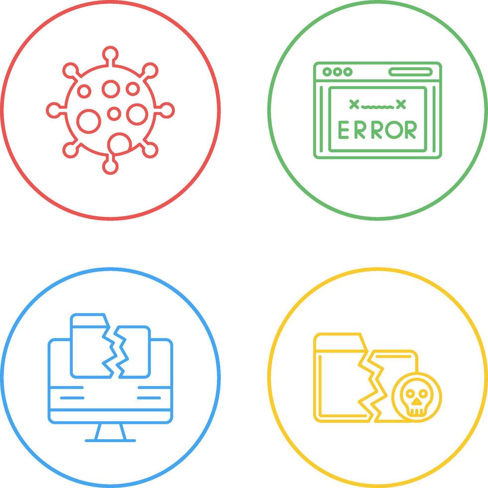 Virus and Error Code Icon vector