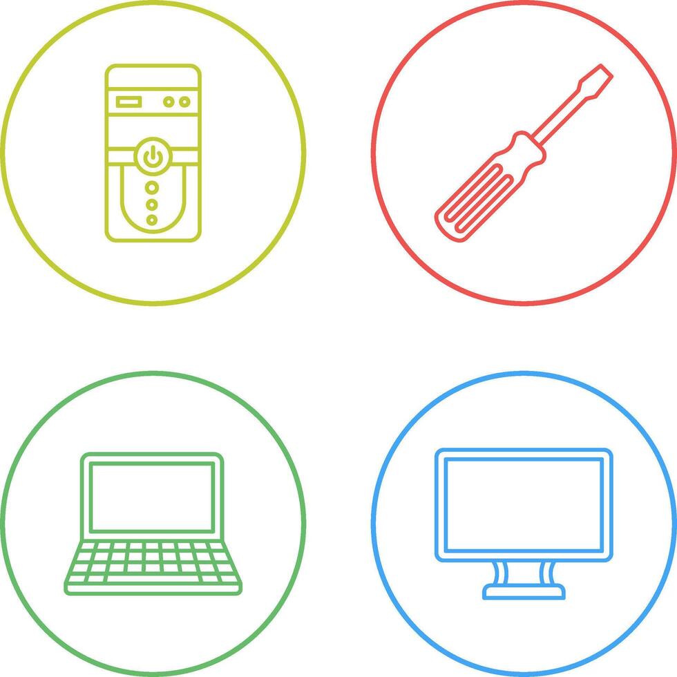 Cpu and Screw driver Icon vector