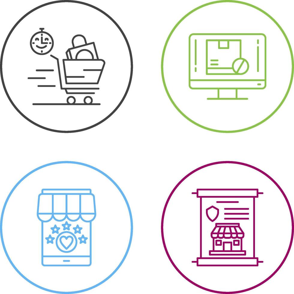 Happy Hour and Out of Stock Icon vector