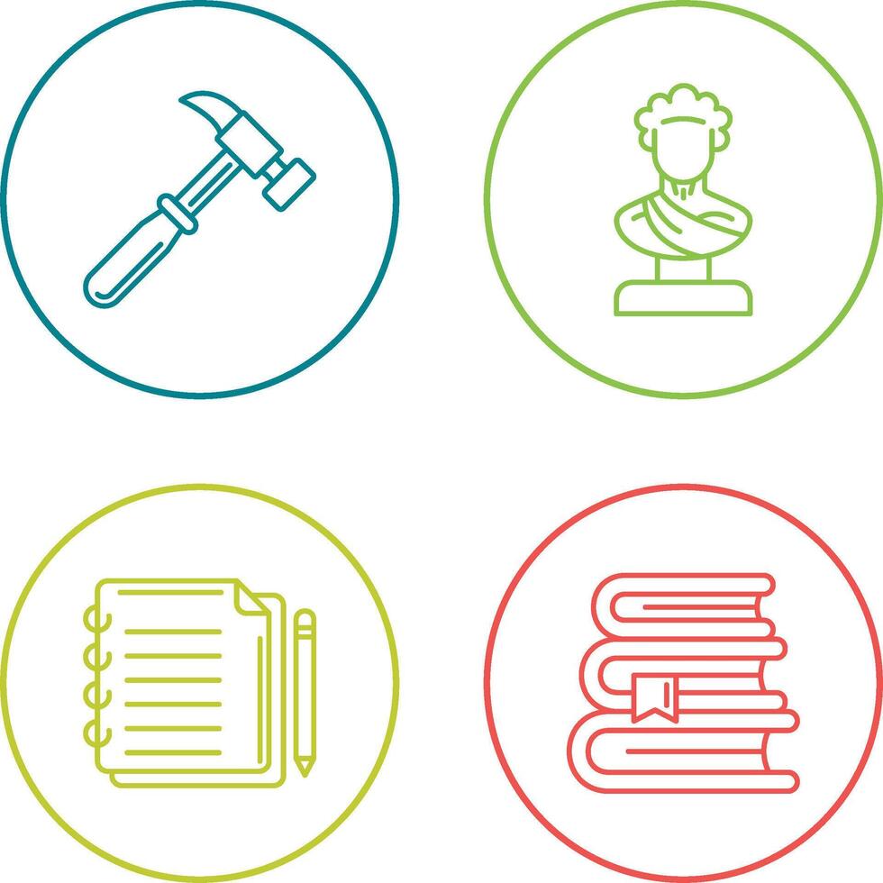Hammer and Statue Icon vector