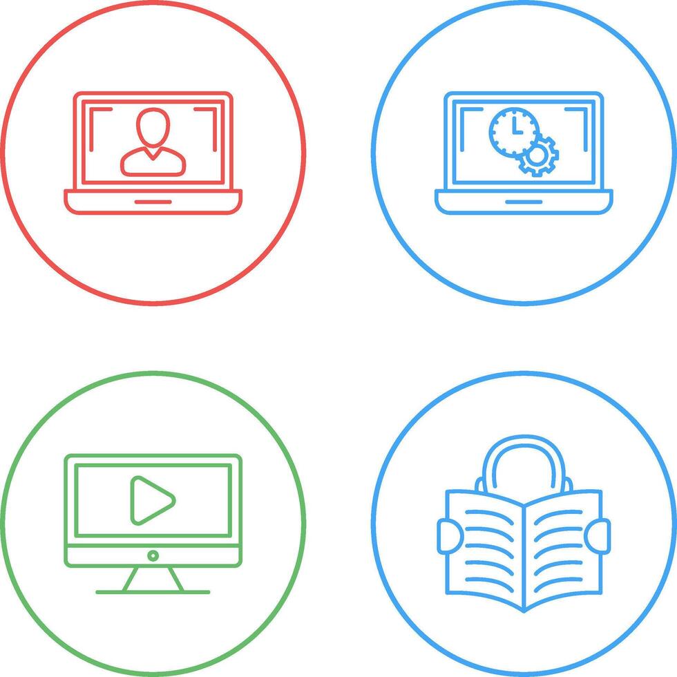 Flex Time and Online Lesson Icon vector