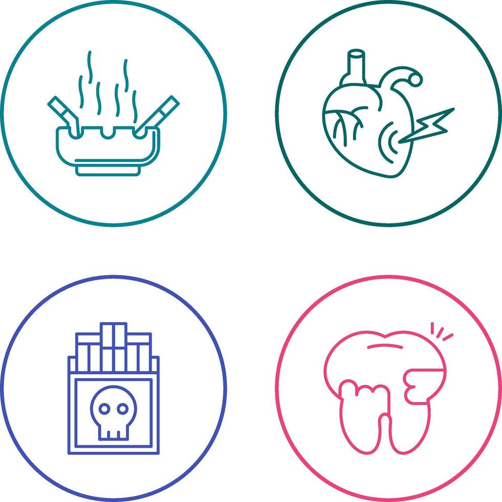 Heart Attack and hashtray Icon vector