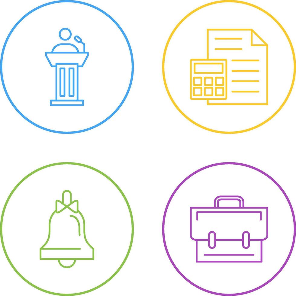 Podium and CalculatorSnack and Money Icon vector