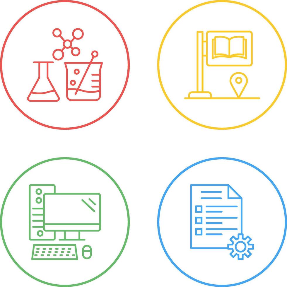 Sign Board and Chemistry Icon vector