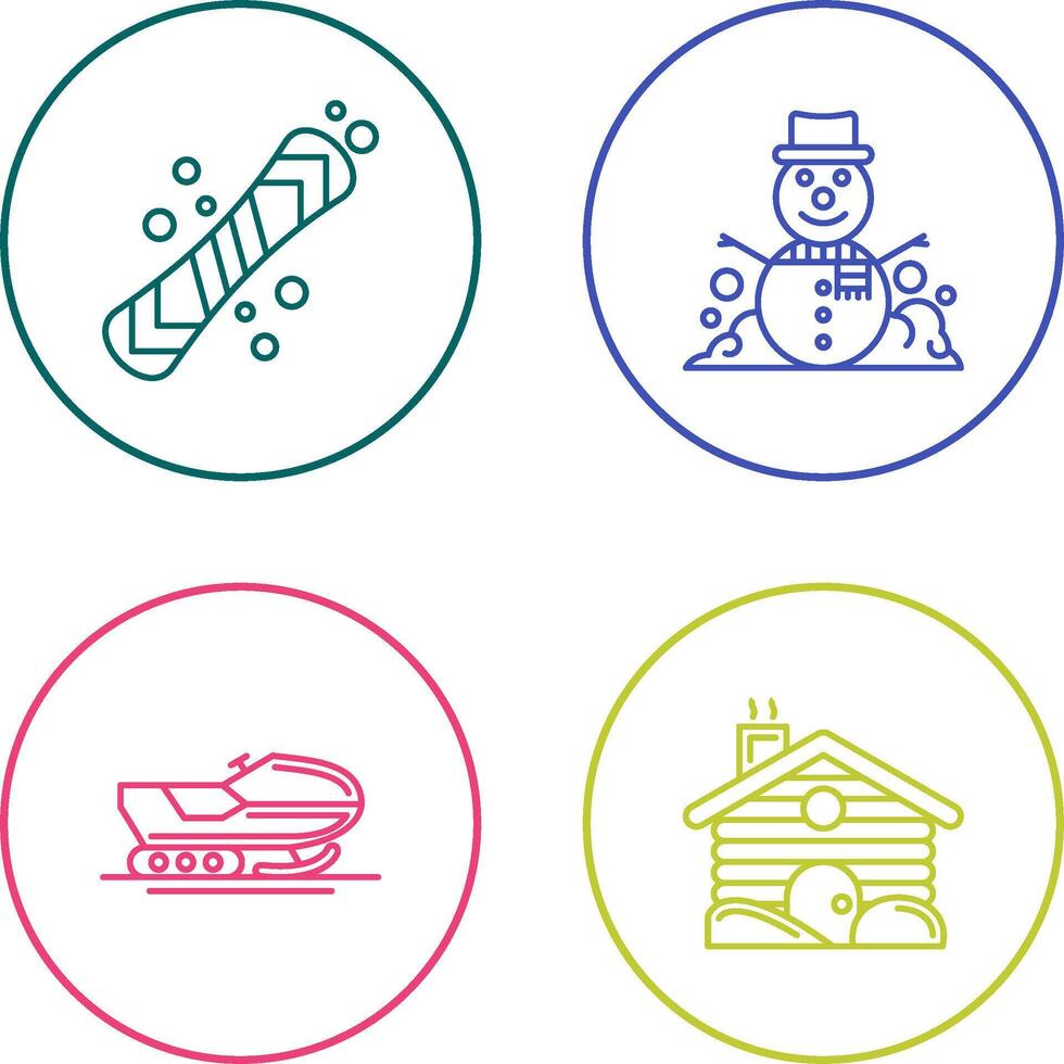 Snowboard and Snowman Icon vector