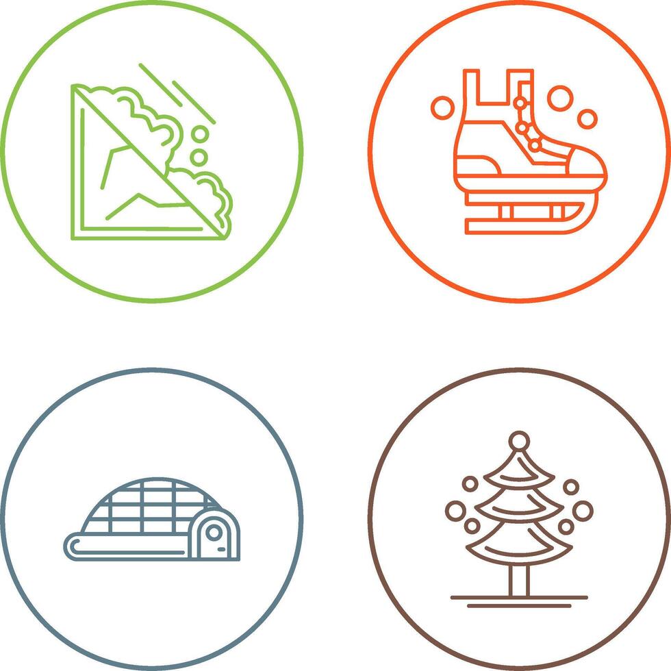 Avalanche and Ice Skating Icon vector