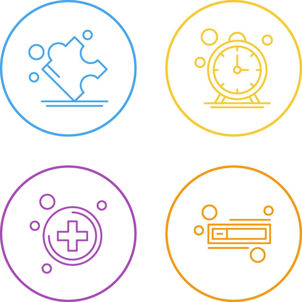Puzzle and Stop Watch Icon vector