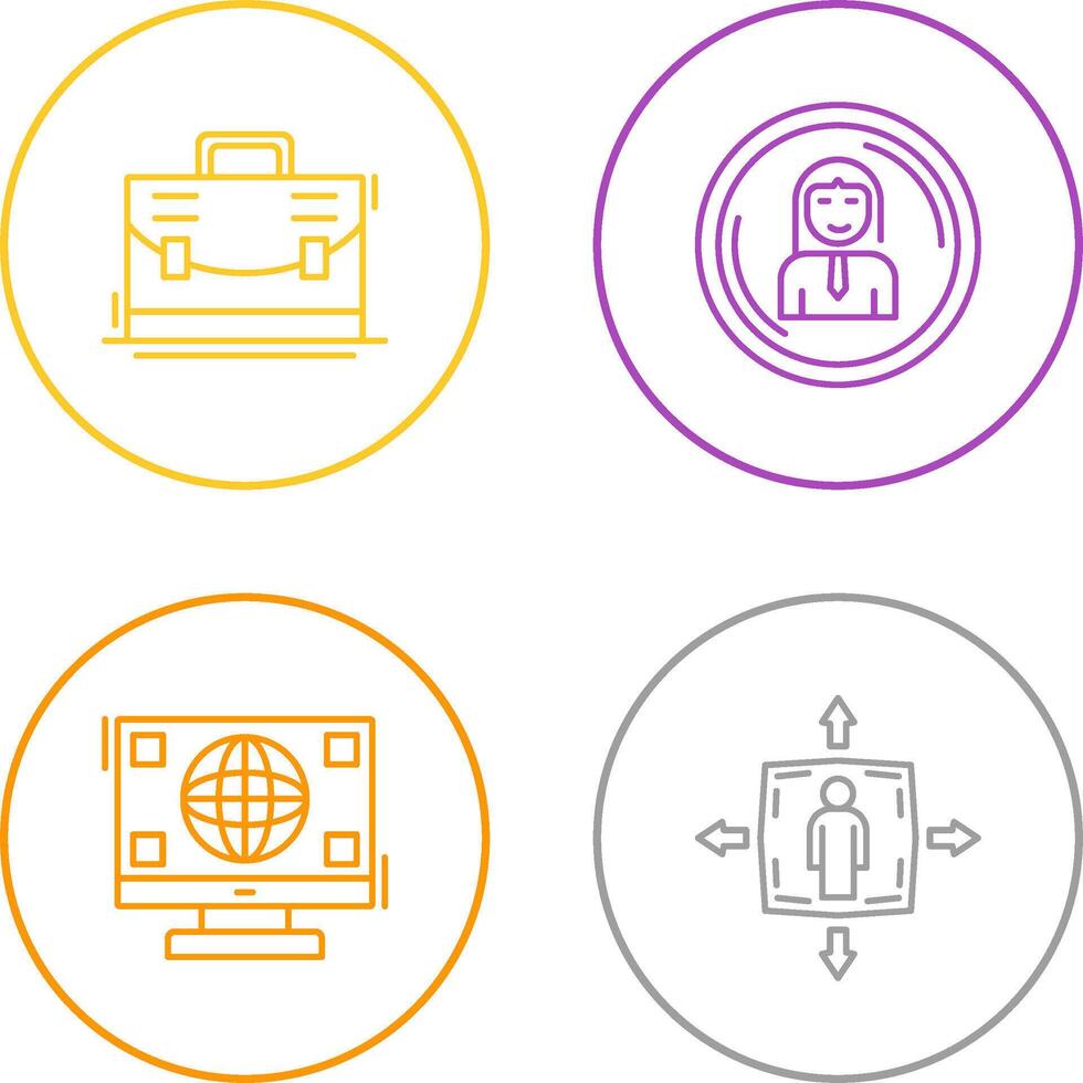 Briefcase and User Icon vector