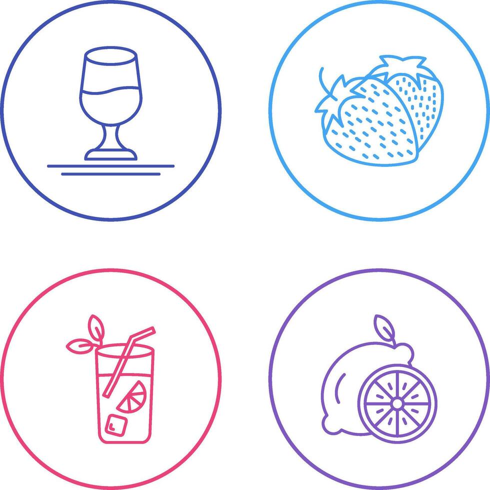 Wine and Strawberry Icon vector