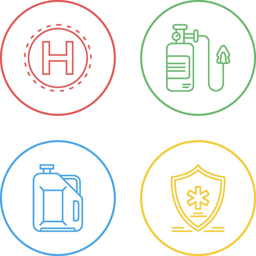 Helipad and Oxygen Icon vector