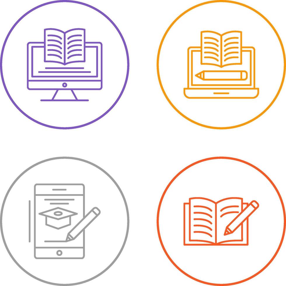 Digital Learning and Written Icon vector