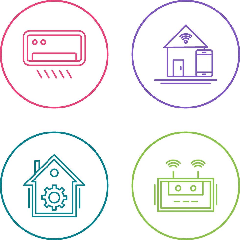 Air Conditioner and Home Automation Icon vector