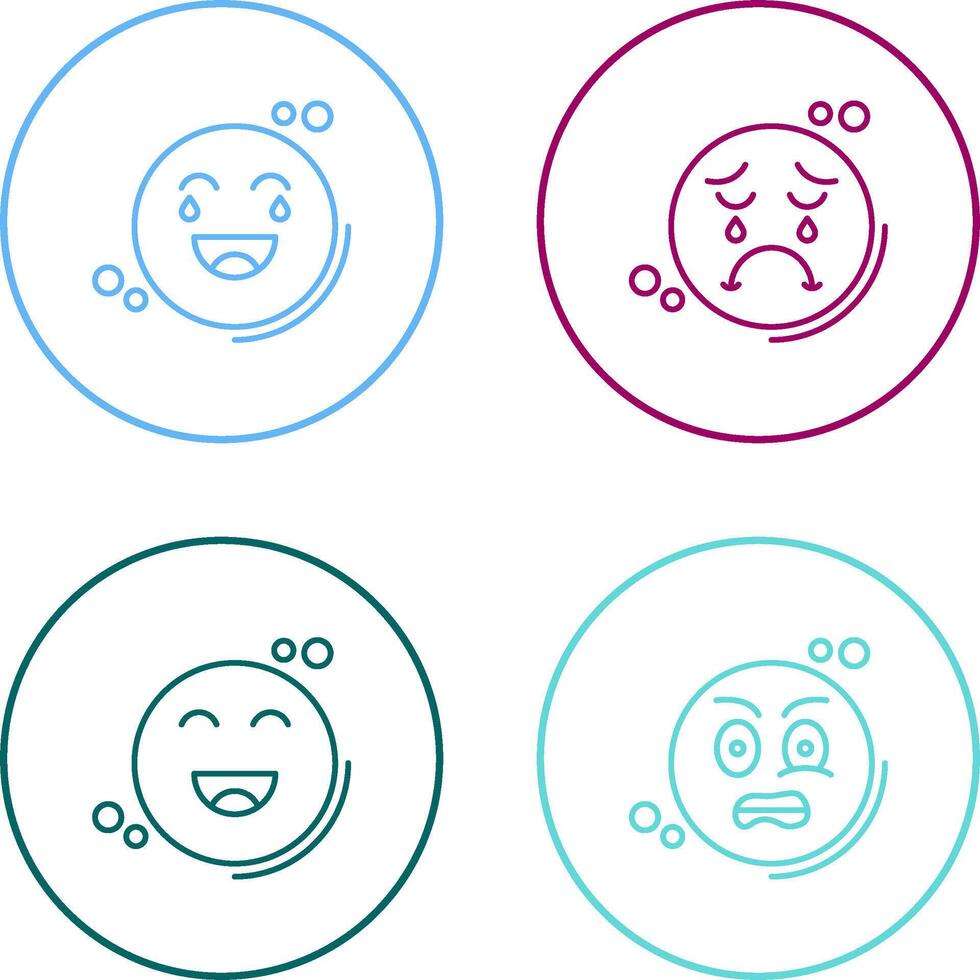 Loughing and Unhappy Icon vector