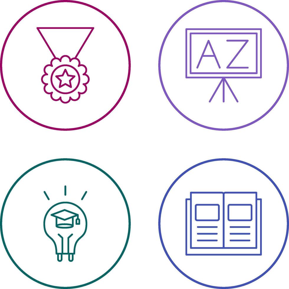 Medal and From A To Z Icon vector