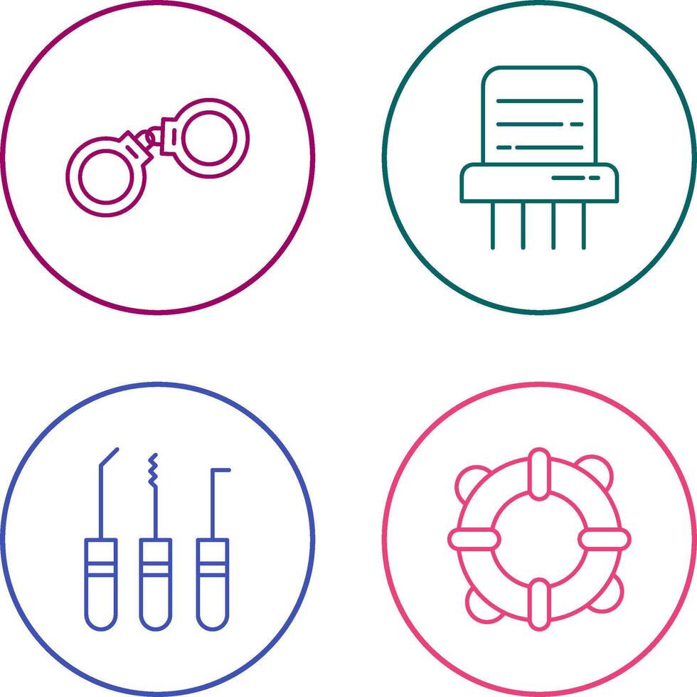 Handcuffs and Paper Shredder Icon vector