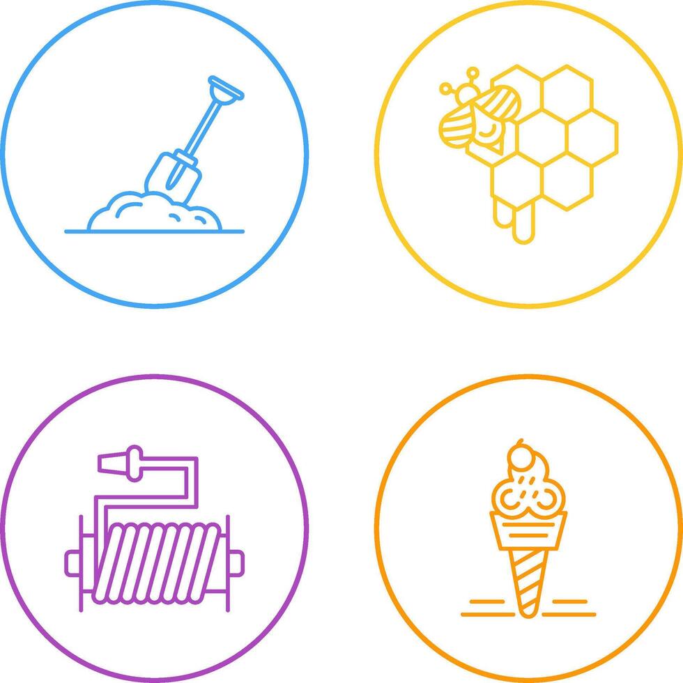 Digging and Honeycomb Icon vector