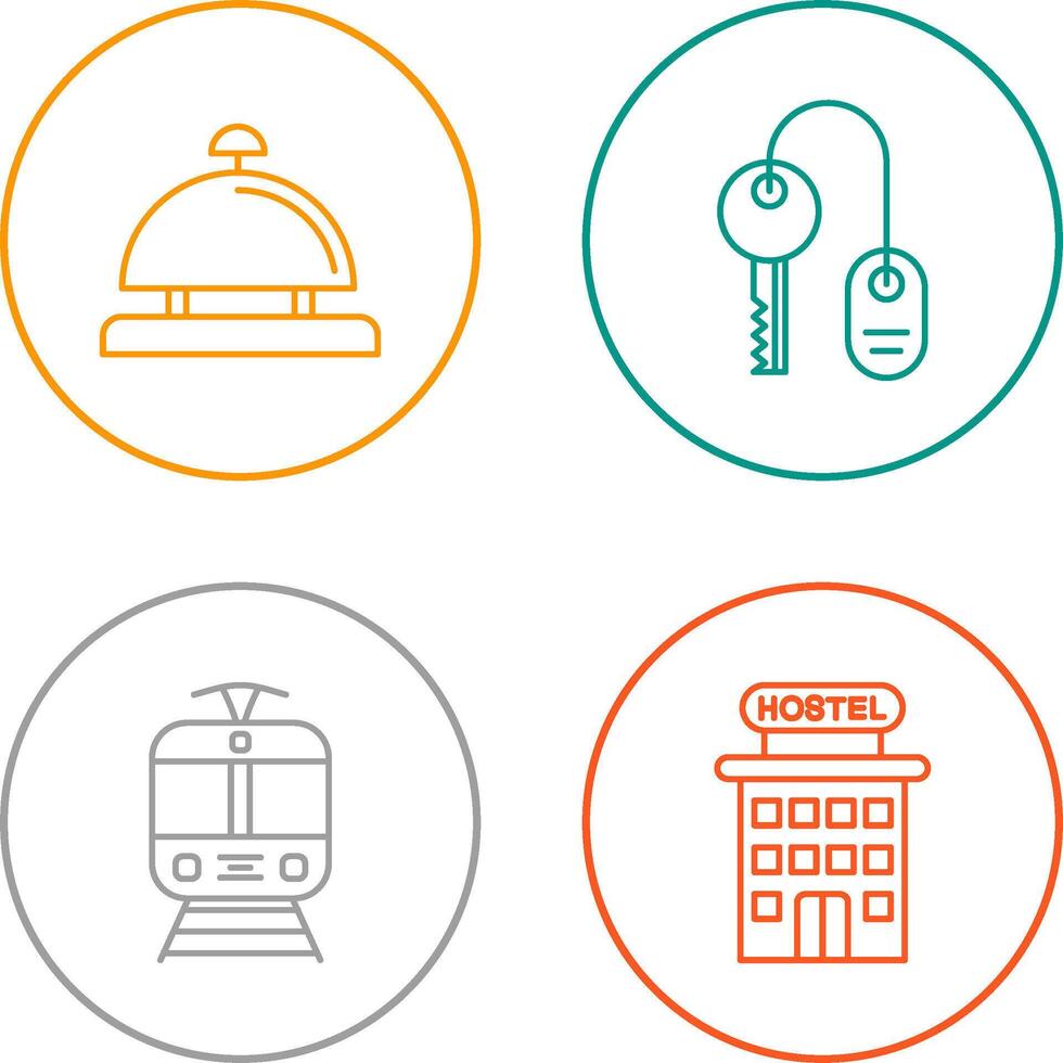 Room key and Desk Bell Icon vector