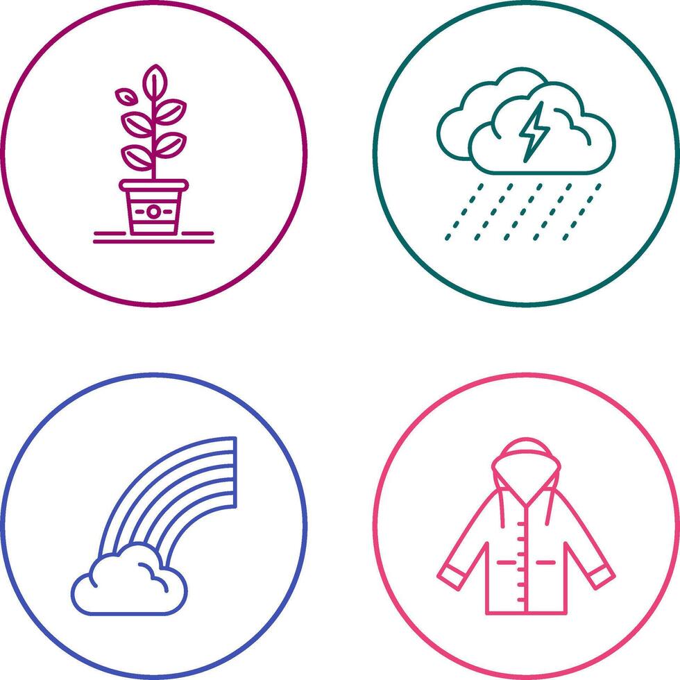 Planting and Rainy Day Icon vector