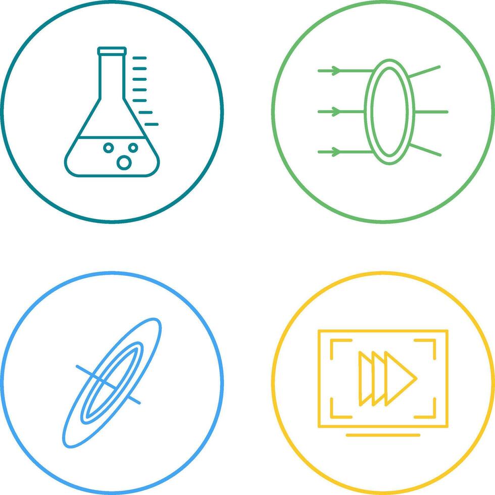 Refraction and beaker Icon vector