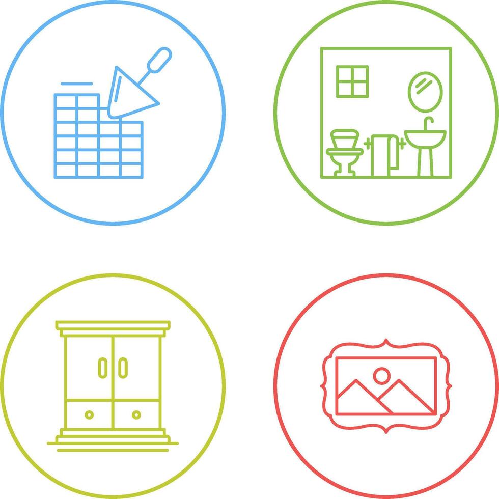 Brickwall and Bathroom Icon vector