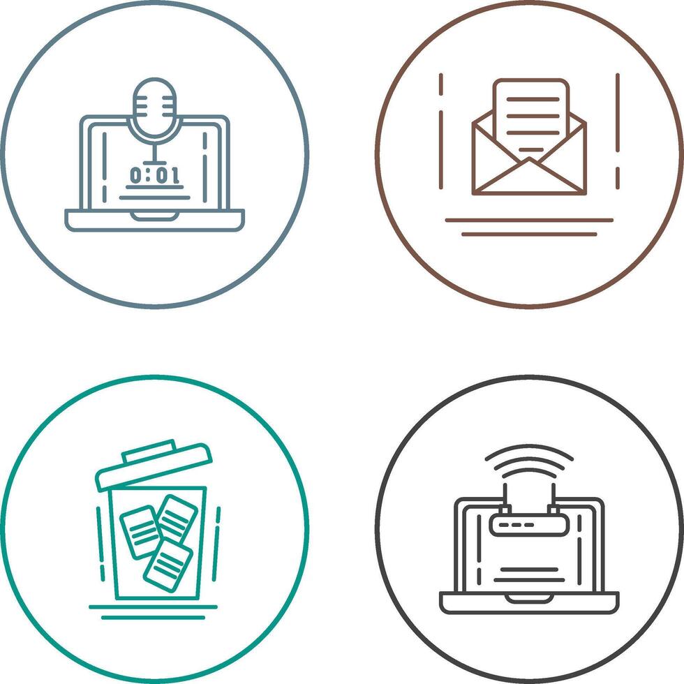 Voice Recorder and Email Icon vector