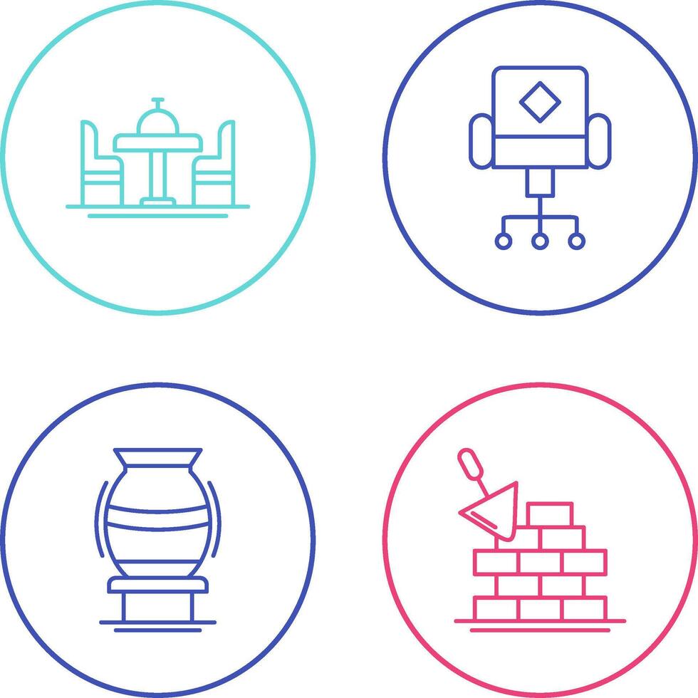 Chair and Dinning Table Icon vector