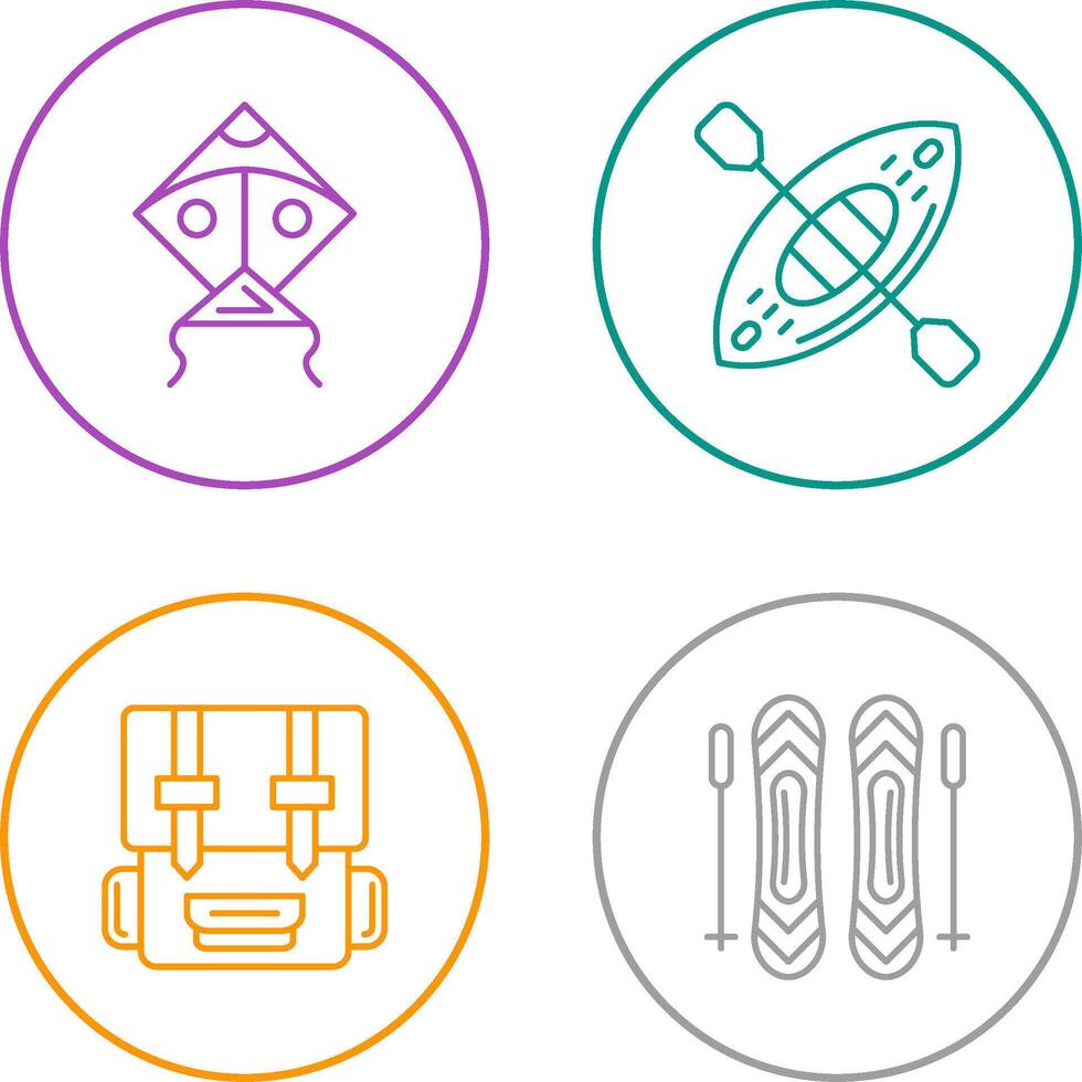 Kite and Kayak Icon vector