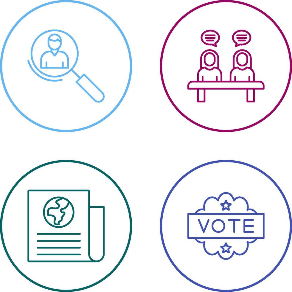 Magnifier and Meeting Icon vector